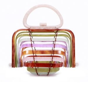 Handmade Acrylic Foldable Top Handle Clutch